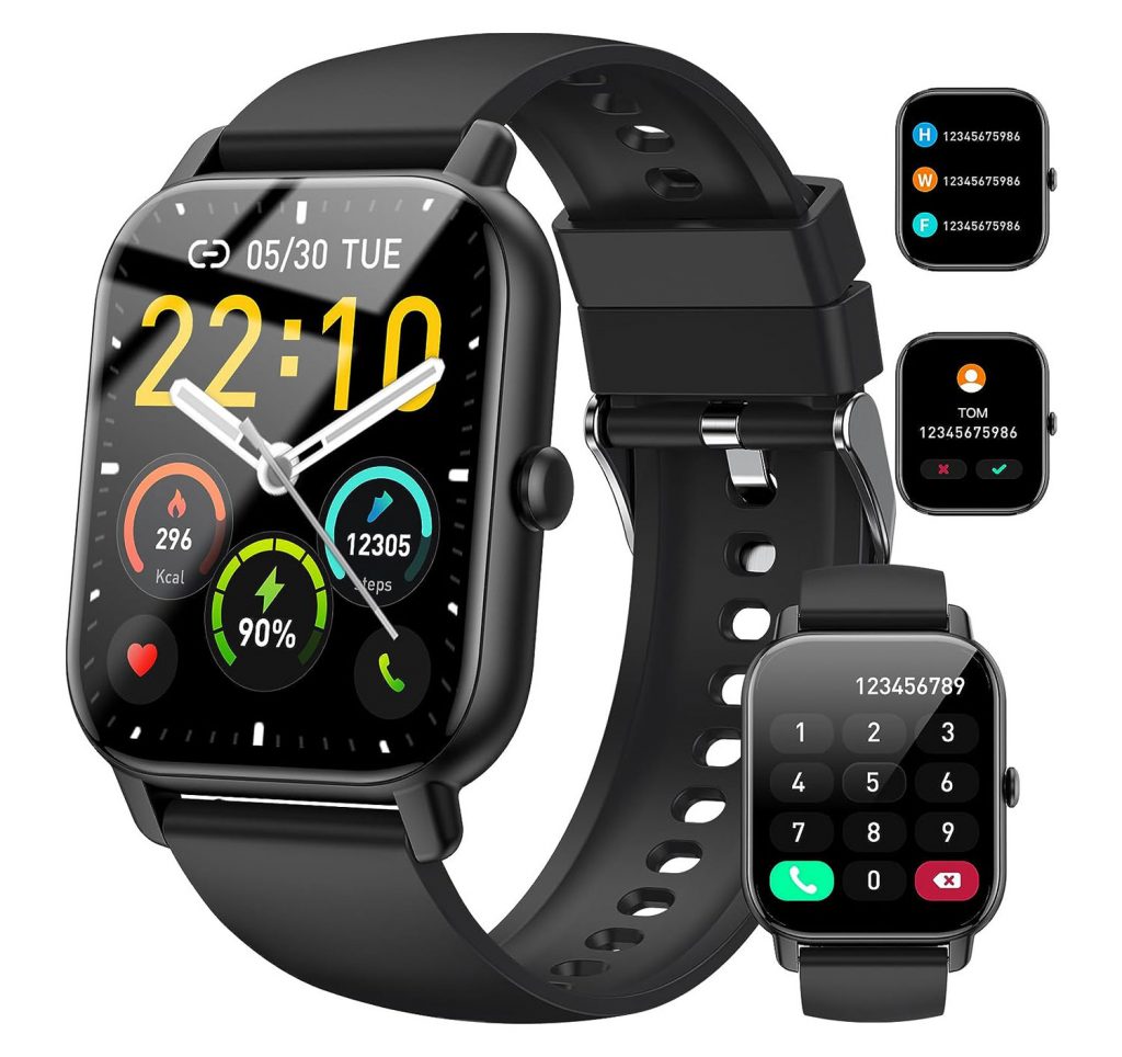 Reloj Inteligente Hombre Mujer, 1.85" Smartwatch con Llamadas Bluetooth, Smart Watch Pulsómetro